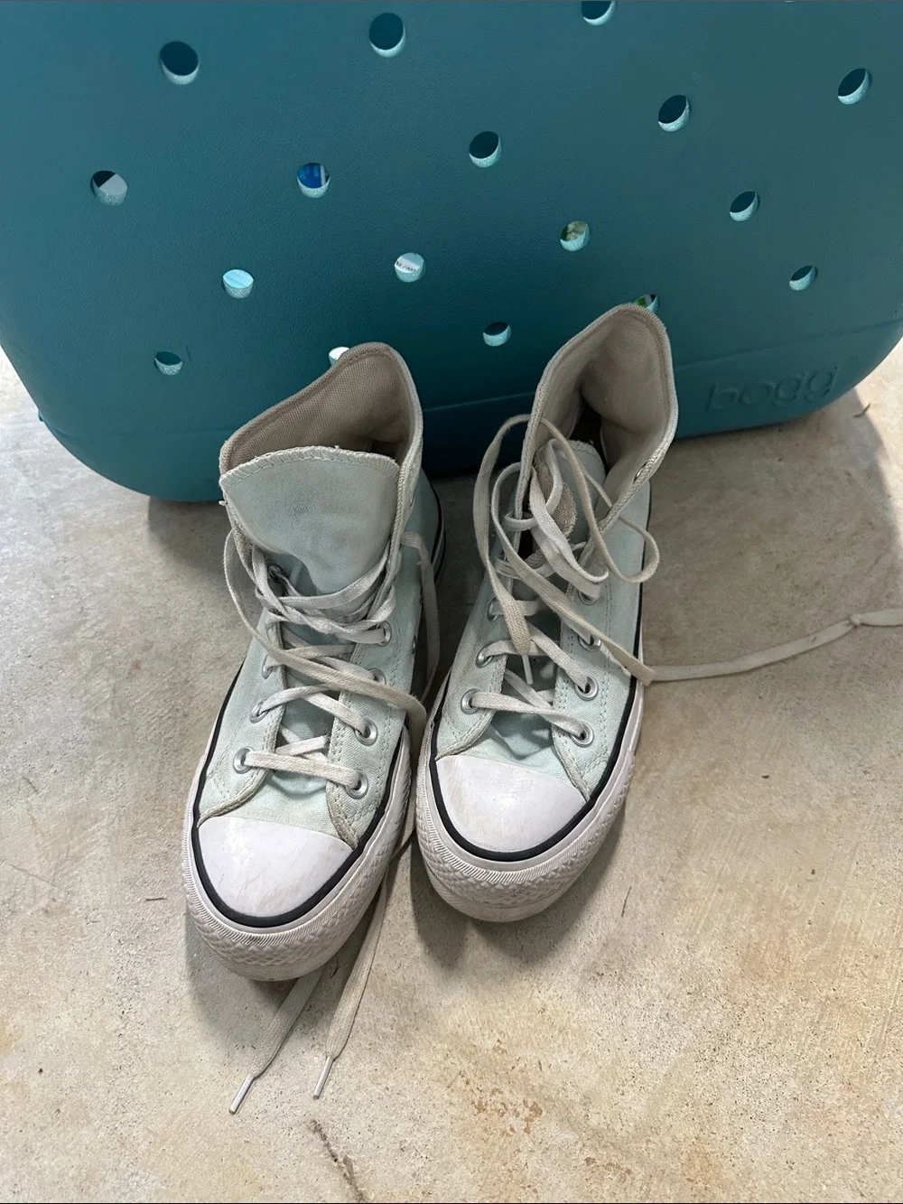 Converse Kids High Top Sneakers - Mint Green size US 6, UK 4, Eur 36.5, CM 23